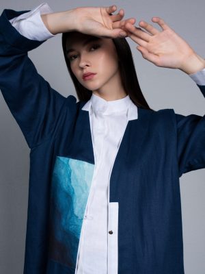 BLUE LINEN WITH ART BLUE