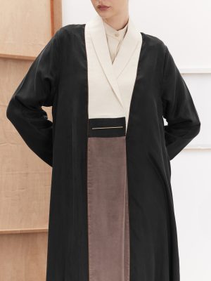 black silk with brown