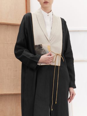 black linen with art