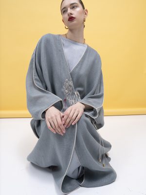 Linen with white embroidary