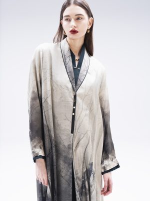 green print silk