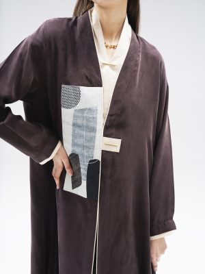 Purple silk with art