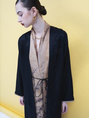 Black silk with brown