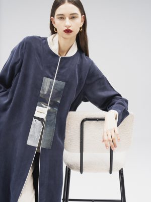 Blue silk with art