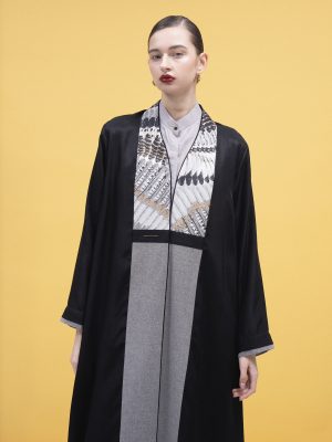 Black silk with gray